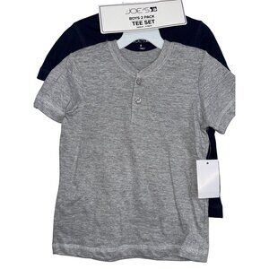 Joes Boys 2-Pack Henley Tee Set Size 4 Gray & Navy